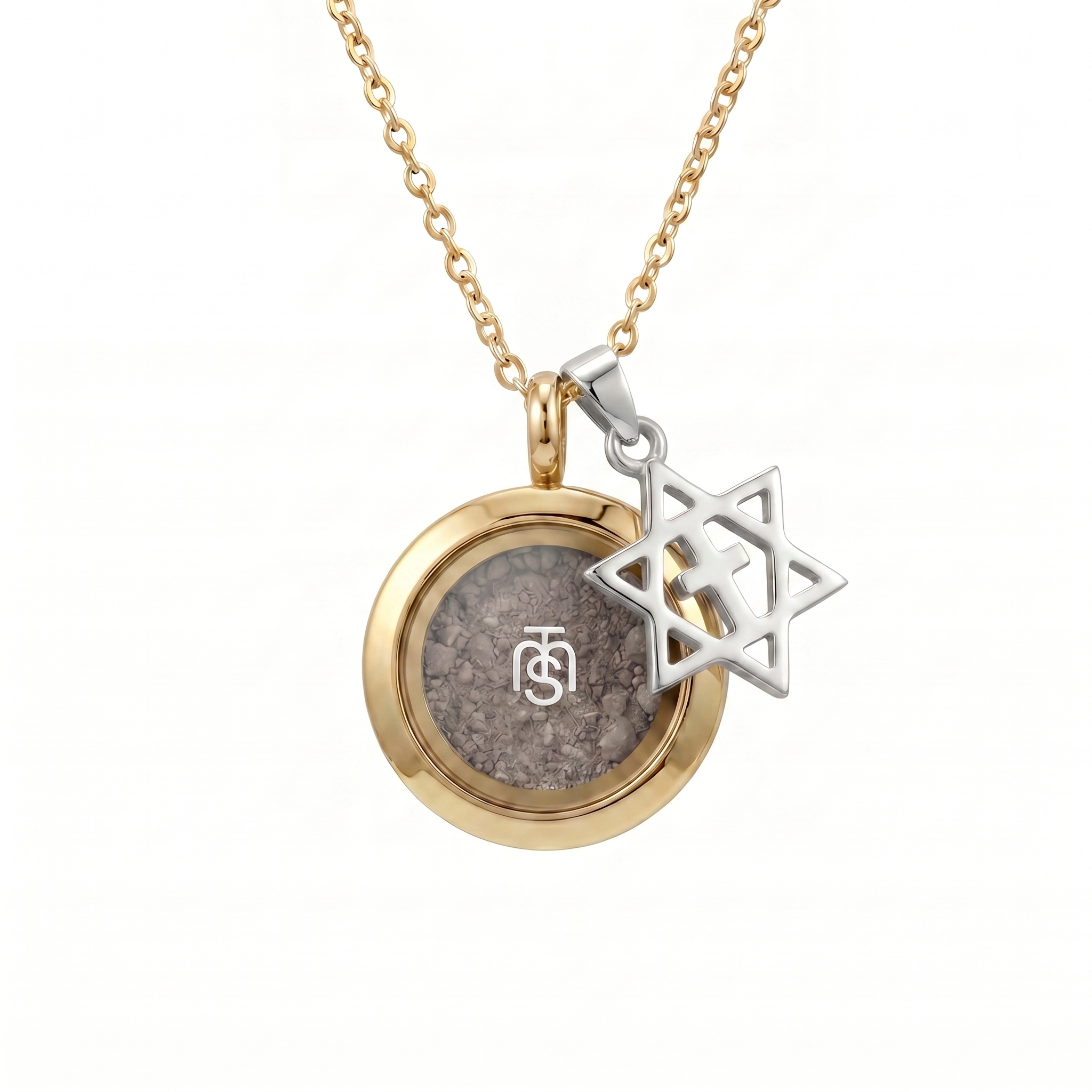 Gold Locket of Divine Promise with The Covenant Pendant on one chain