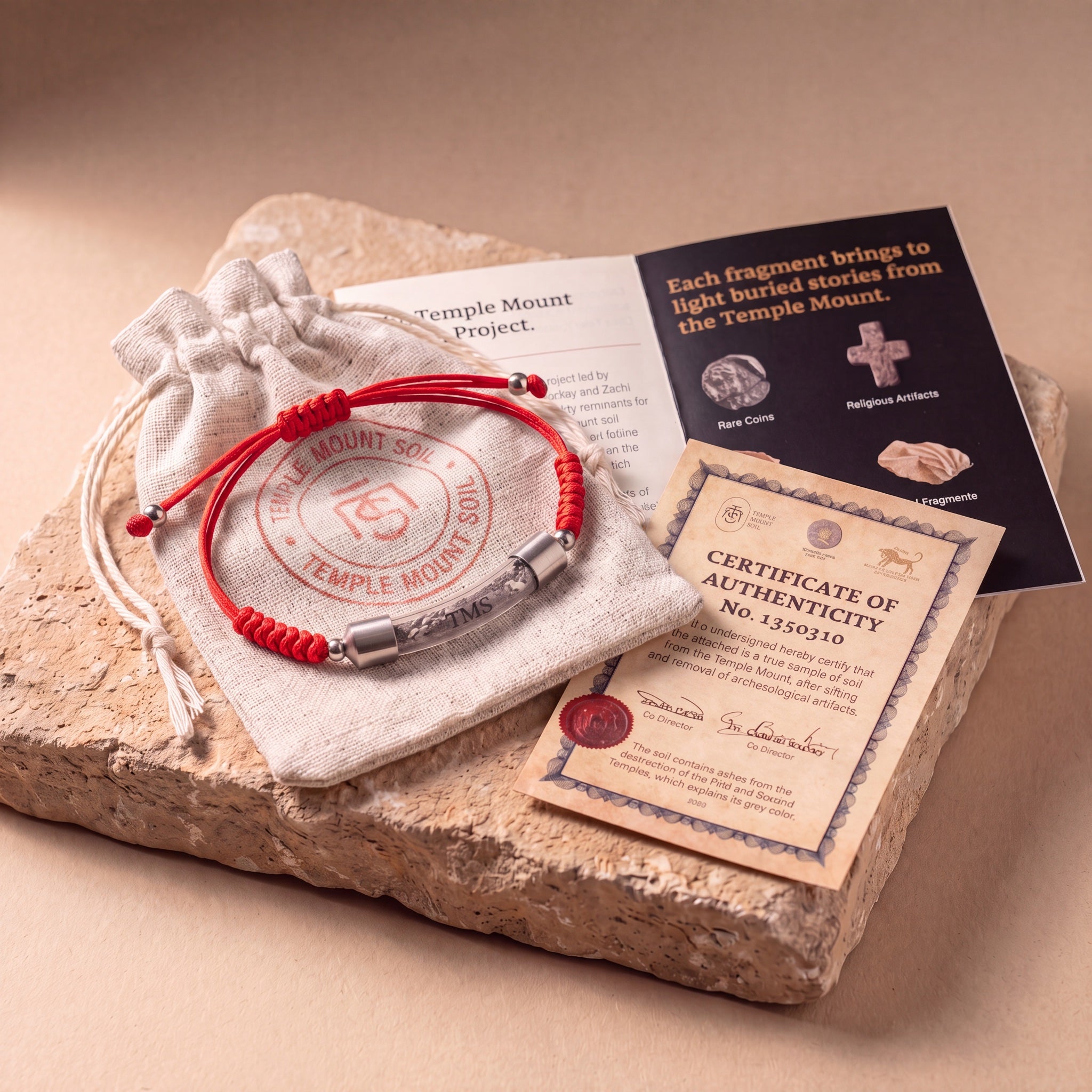 Covenant Soil Bracelet with linen pouch, Certificate of Authenticity and booklet