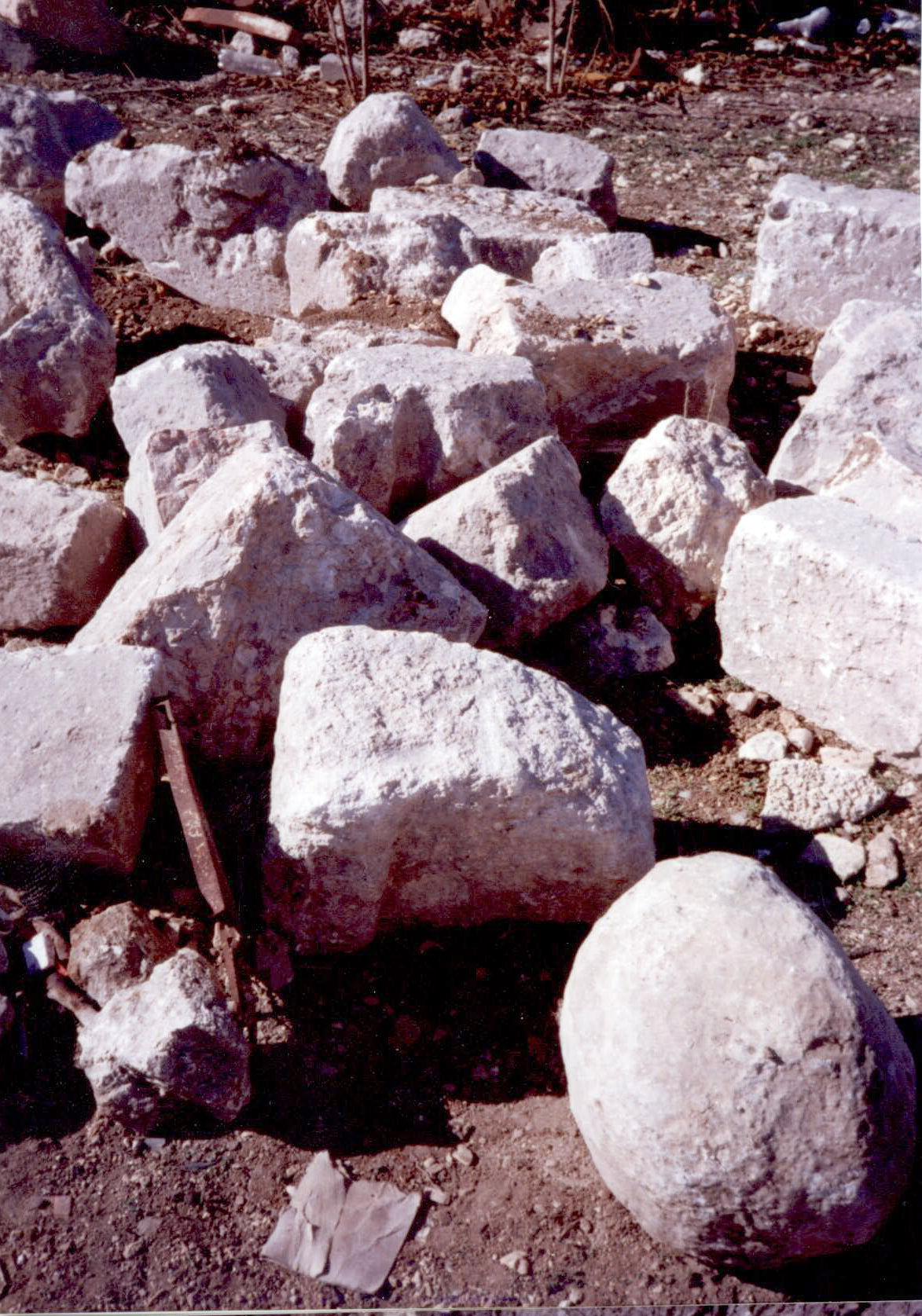 Architectural stones in the dump