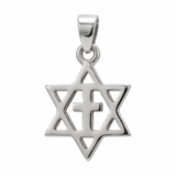 The Covenant Pendant - Silver Star of David with Cross, pendant only, chain not included