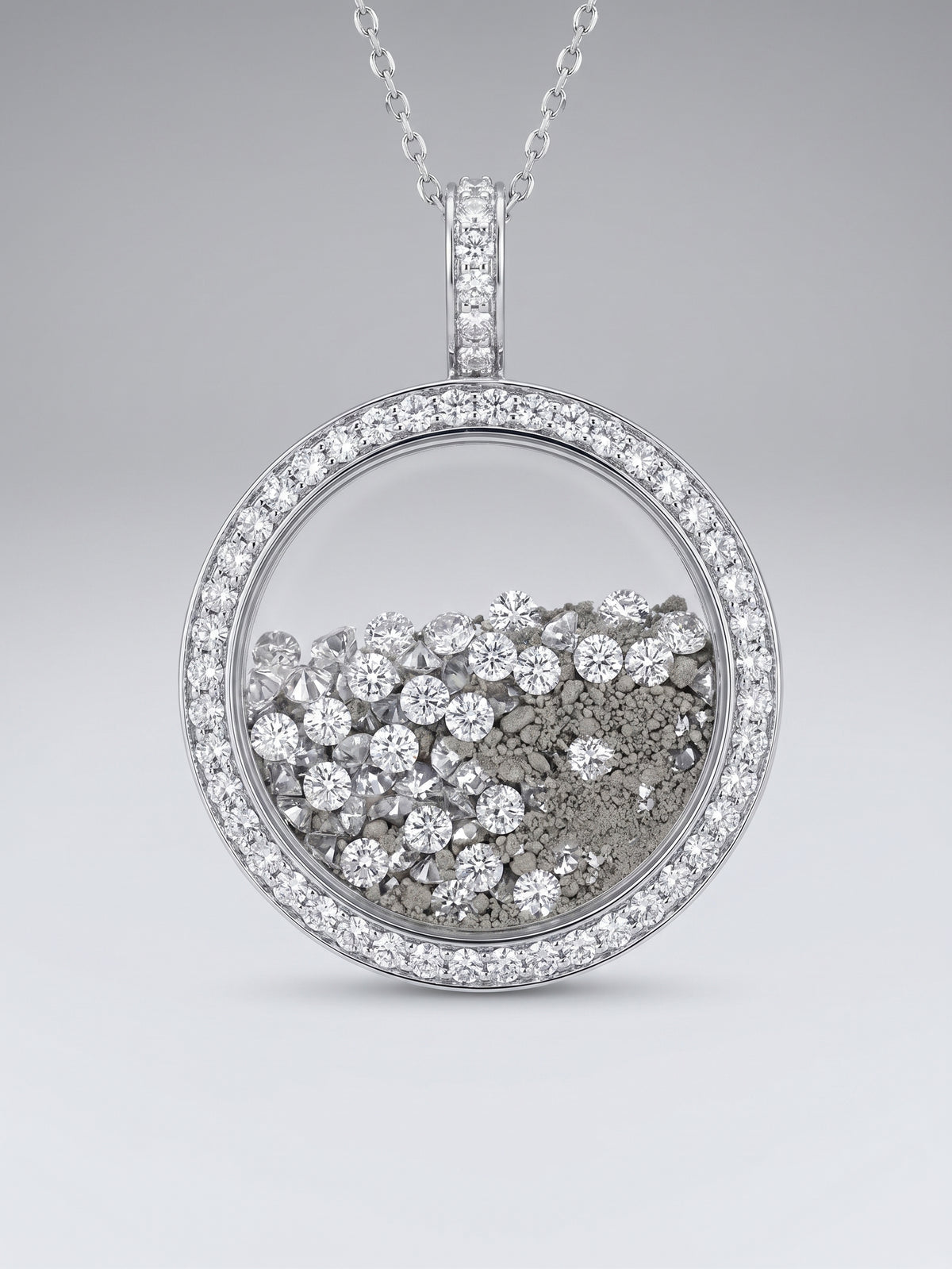 The Glory of Zion pendant with moissanite and authenticated Temple Mount soil