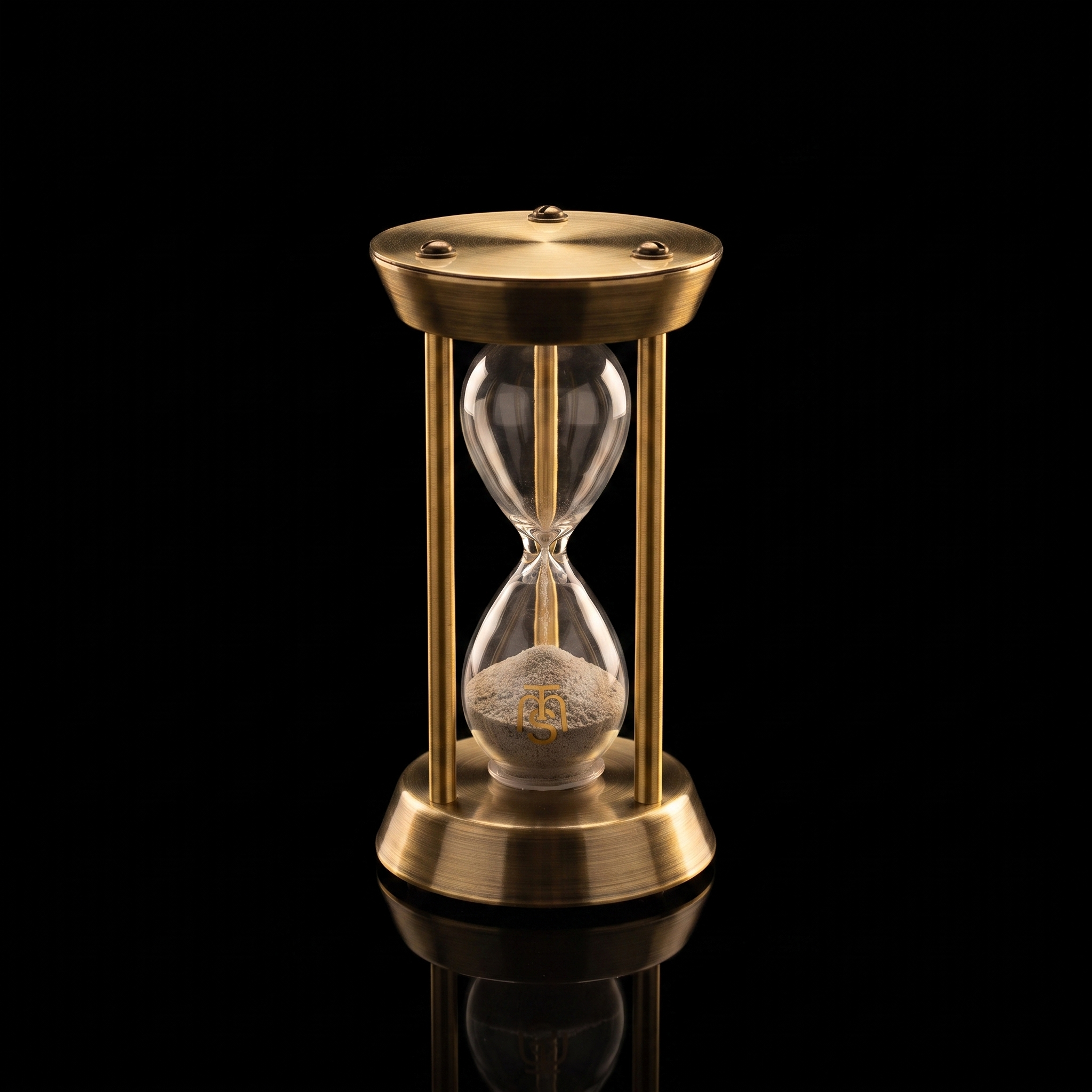 The Temple Mount Hourglass on a black background