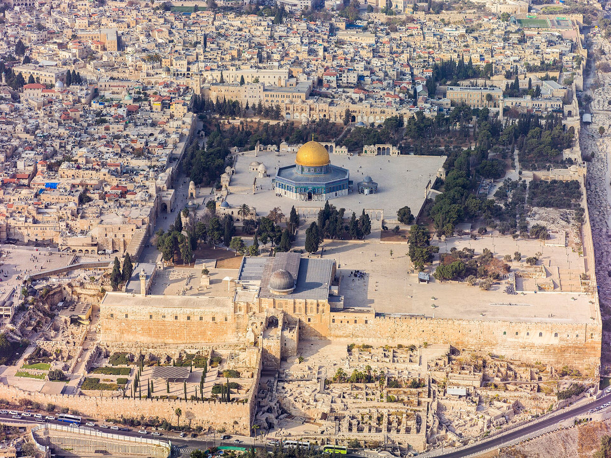 Aerial view of the Temple Mount from the south
