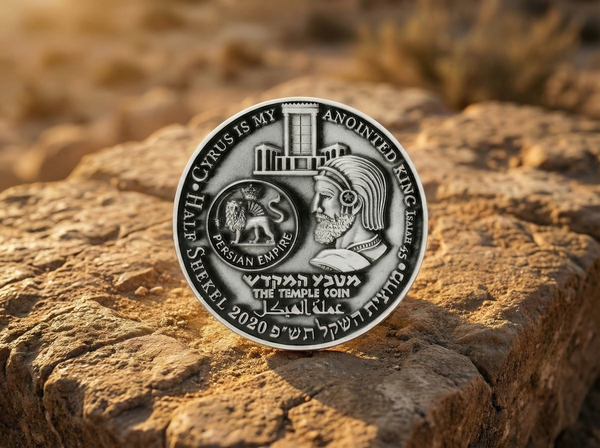 Trump-Cyrus Half-Shekel Temple Coin